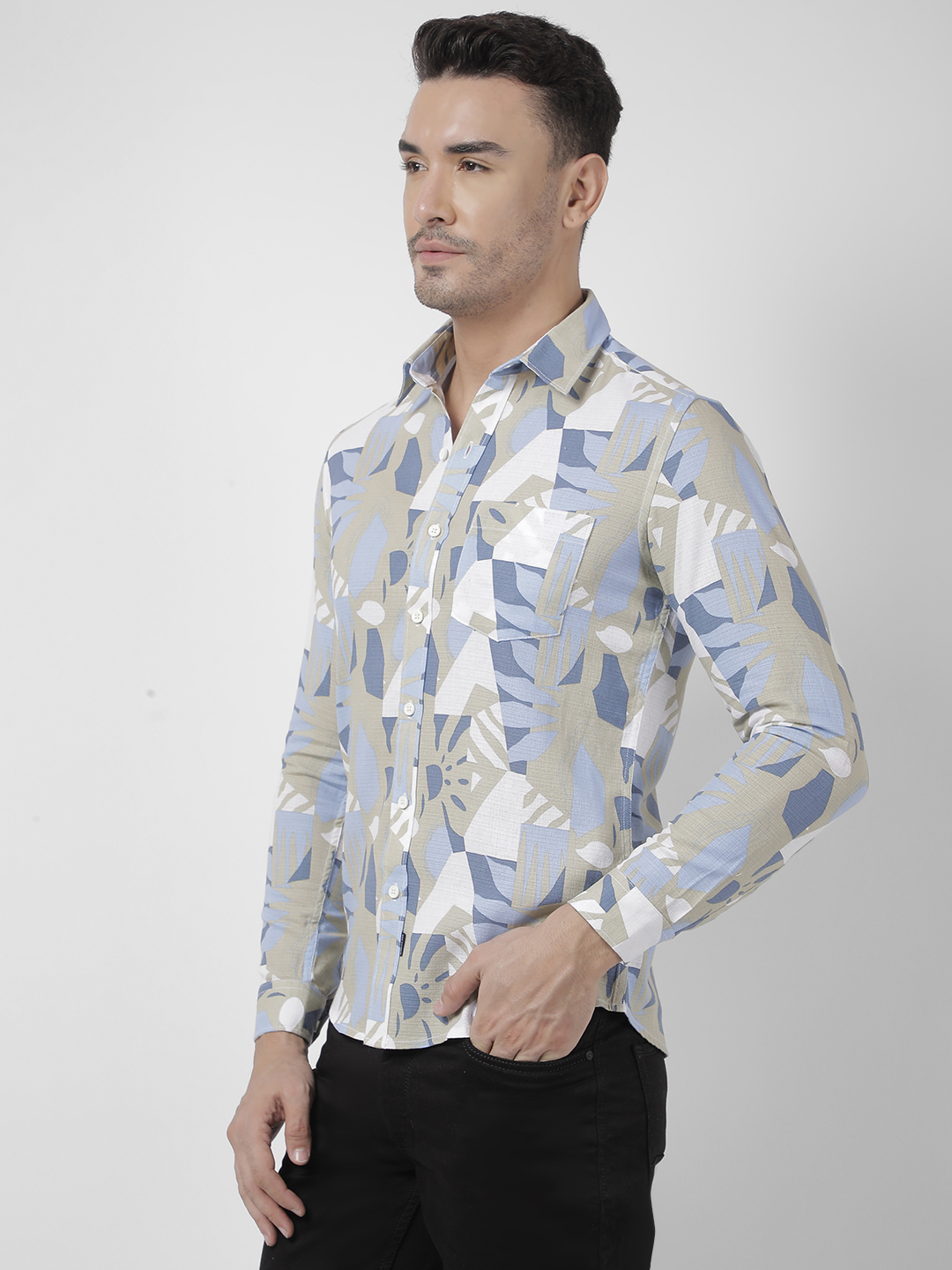 Numero Uno Men Geometric Print Slim Fit Shirt